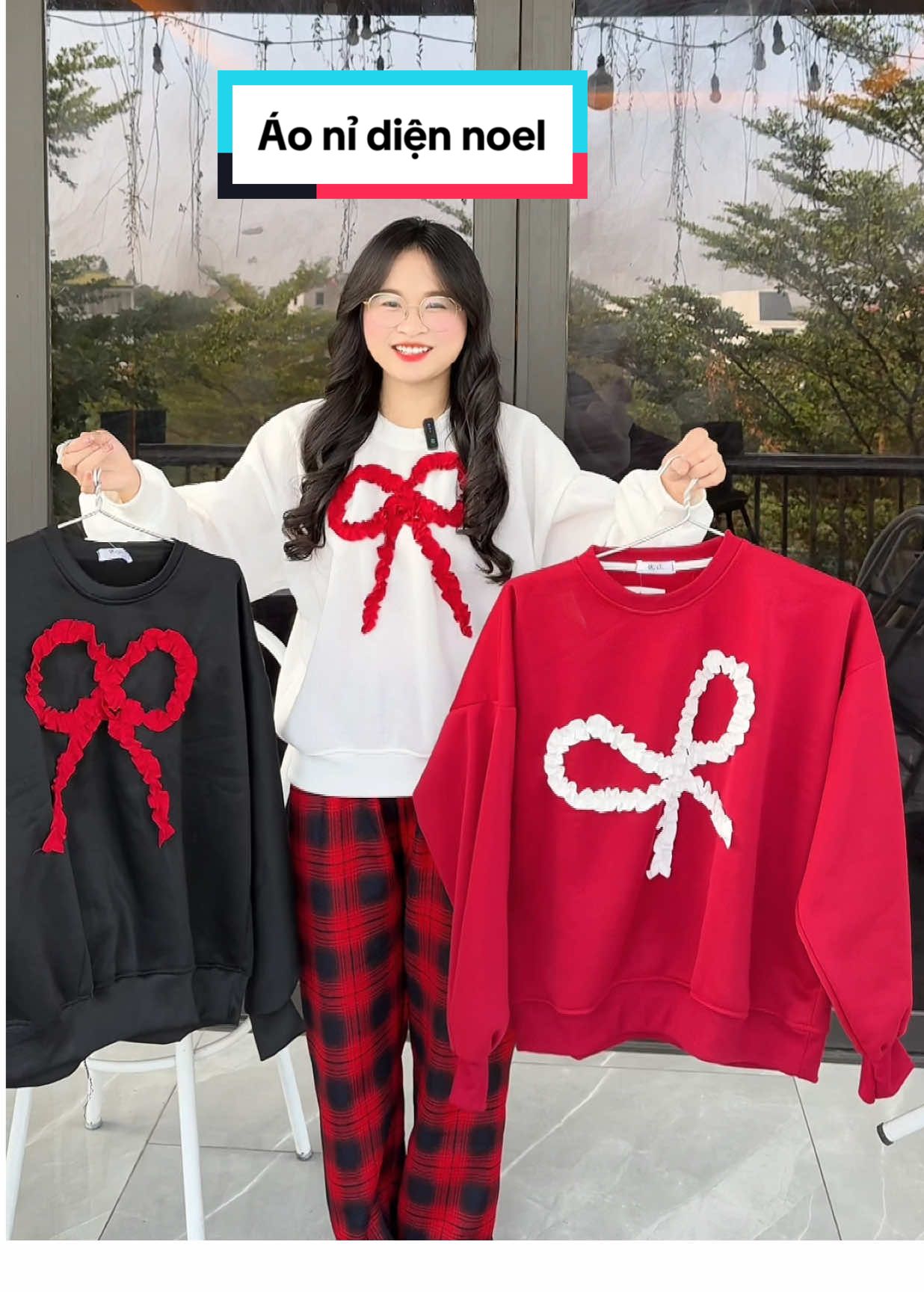 Áo sweater tay bông thêu nơ,chất nỉ bông freesize mà lại đủ ba màu đen trắng đỏ #aonibong #aosweater #aoxinh #aodaitaynu #xuhuong #cogaimattit
