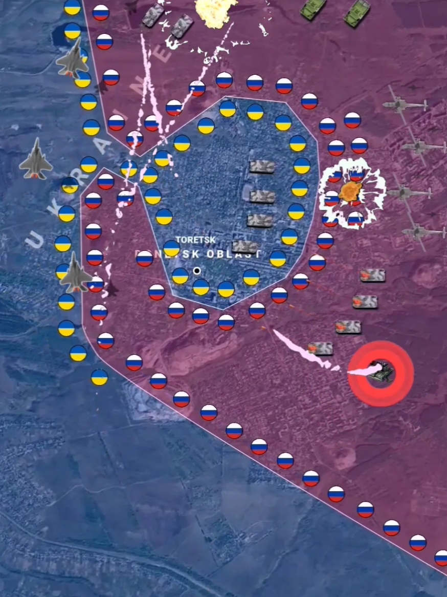 Battle Of Toretsk/Donetsk Oblast Russia vs Ukraine War 2024 #animation #mapping  #warmap #map #battle #Russia #Ukraine #war #battleoftoretsk #battleofdonetsk #Russiawar #ukrainewar #update #new #ww3 