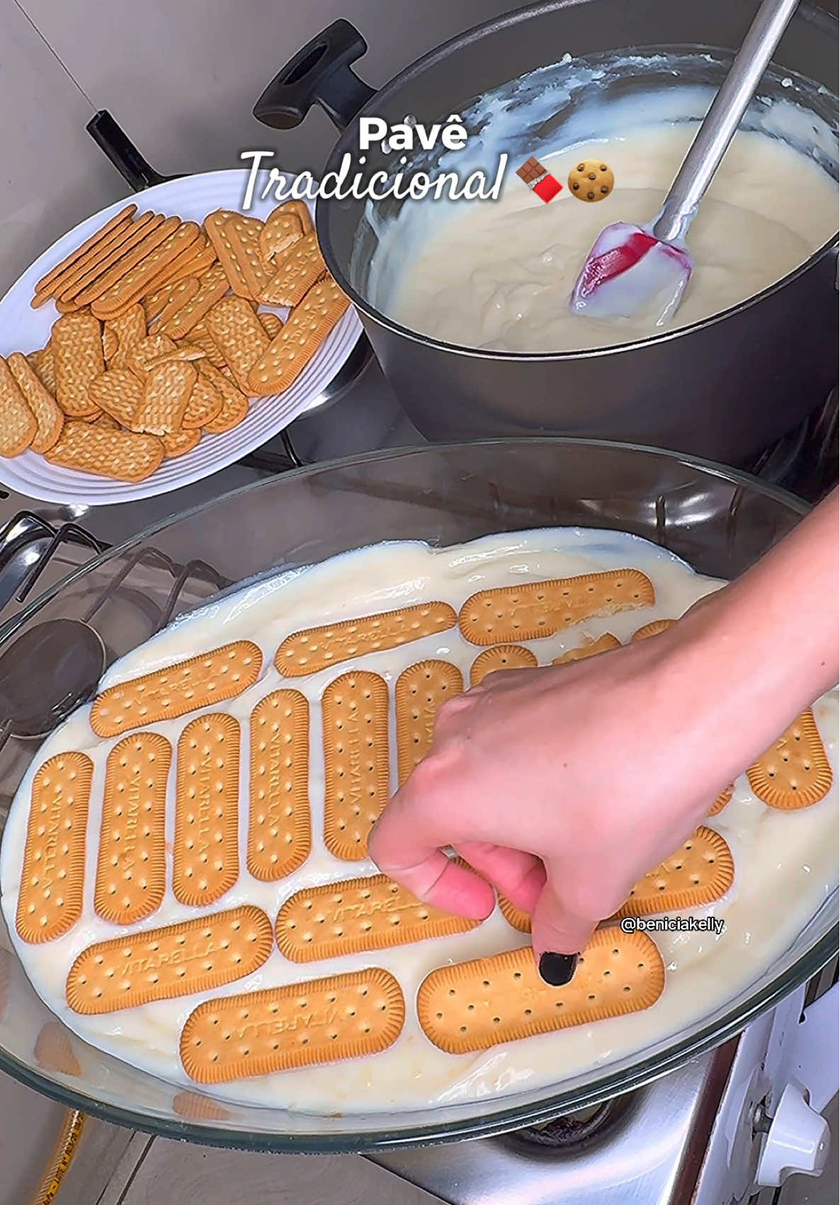 Pavê de Chocolate Tradicional 👩🏻‍🍳🍫🍪  #pave #receita #sobremesa #fyp #chocolate 