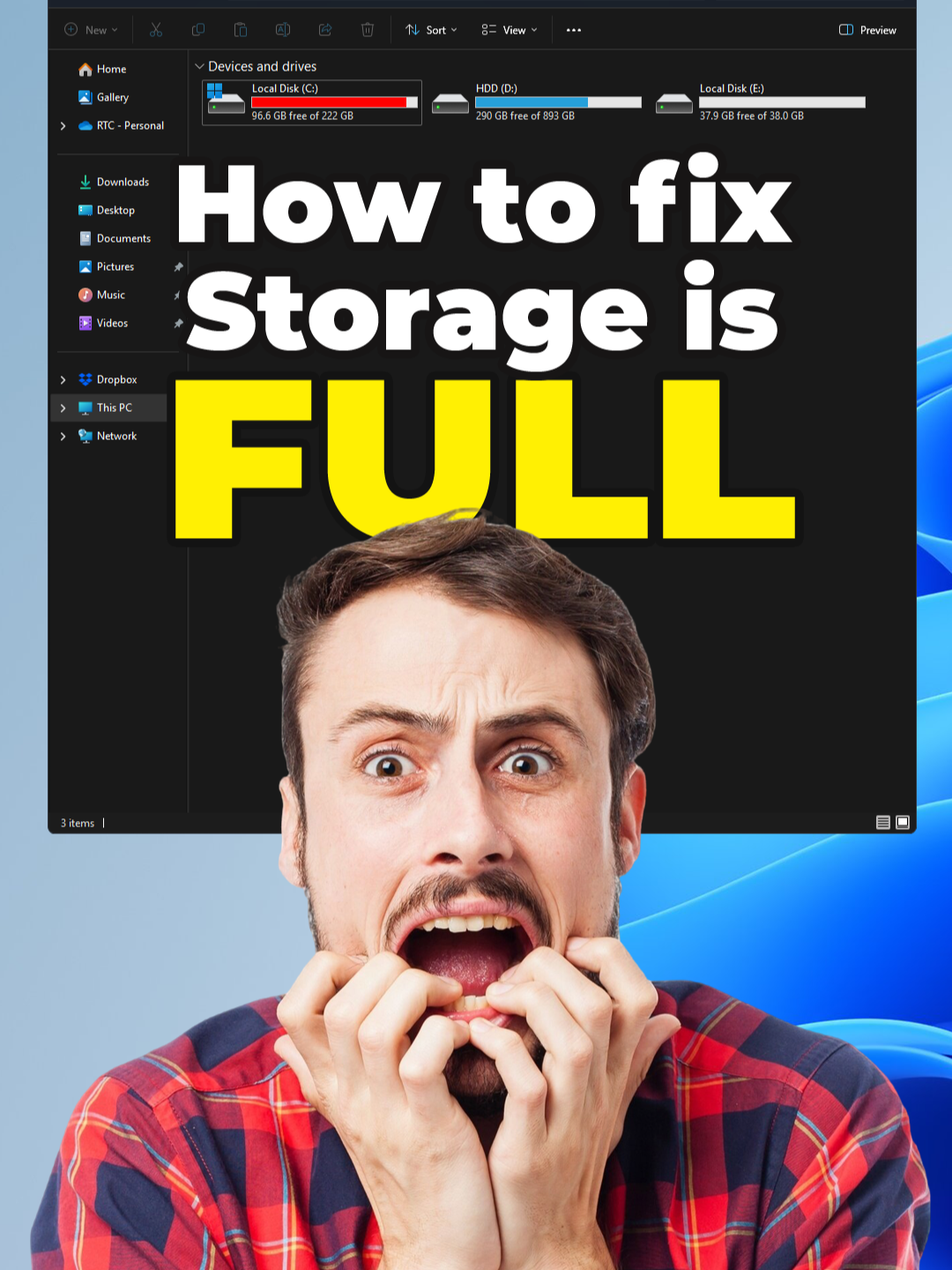 How to Fix When Storage is Full #pctips #pctricks #rtctutorials #tips #windows10 #windows11 #technology #tipsandtricks #hdd #ssd