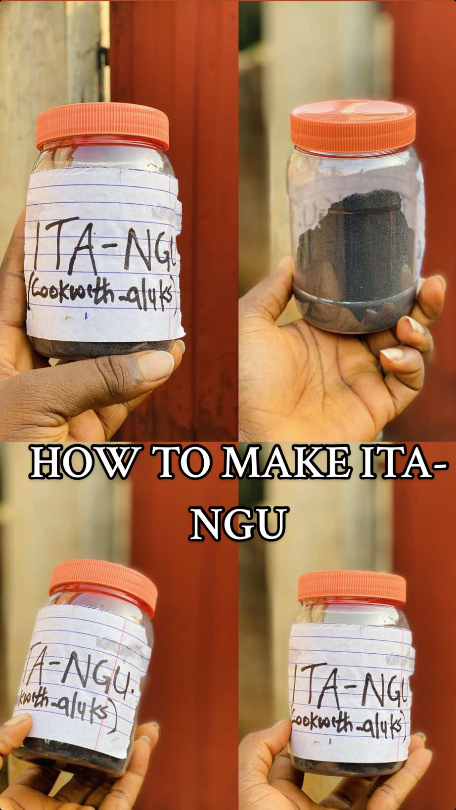 Let’s Make ITA NGU NOTE: When Cooking your ukwa, make sure your ukwa has boiled up to 1 hr before adding your ITA NGU. WHAT IS ITA NGU?  📌 ITA NGU is a good alternative for potash(Akanwu)  📌 ITA NGU is 100% natural and contains no chemical additives.  📌 ITA NGU is made from burning the fruit bunch of palm fruits.  📌 ITA NGU helps your ukwa to cook faster.  📌 ITA NGU is also used to make NCHA for your Abacha.  📌 ITA NGU can last up to 6 months -1 year when stored with a nylon or tight container.  HOW TO USE ITA NGU 📌 Add a little portion of ITA NGU into a bowl or cup, go in with some water, stir and sieve out the juice into your pot or mortar to avoid sand particles.  📌 ITA NGU is used to cook your ukwa faster and make your NCHA for your Abacha only.  HOW TO MAKE ITA NGU 📌 Get the fruit bunch of palm fruits. Light up some fire on it and allow it to burn completely till you are left with the ashes alone.  NB: When burning your ITA NGU, don’t add kerosene or fuel to ignite burning instead add some already burning coal to it to assist the burning.  @Ope FoodCritic @mazitundeednut  #itangu #howtomakeitangu #howtocookyourukwafaster #cookinghack #cooking #cookingtips #ukwa #africanbreadfruit #abacha #potash #akanwu #foodsoftener #localfood #igboamaka #igbokwenu #ndiigbo #omenala #culture 