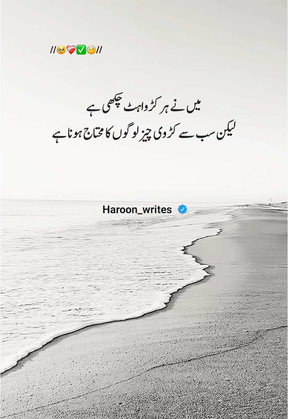 میں نے ہر کڑاوہٹ چجھی ہے …❤️‍🩹 #itxharoonkhan99 #alonelife #urdupoetry #urduline #urduquotes #deeplines #deeplines #virale #foryoupagе #fyp #pakistani_tik_tok @TiktokPakistanOfficial