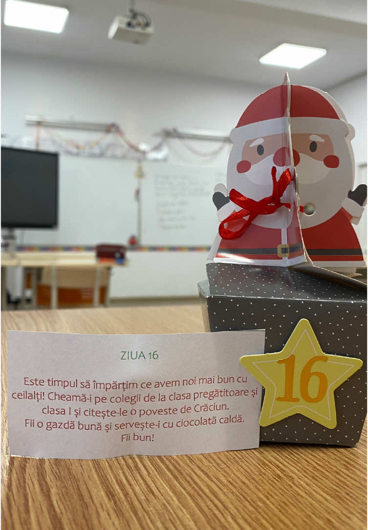 Calendar advent clasa a III-a (ziua 16) 🎄🎅🏻❤️ Împarte bucuria cu colegii tăi mai mici. Noi am decis să schimbăm un pic activitatea și să urmărim un desen animat, însoțiți de o ceașcă de ciocolată caldă. 🫶🏻  #superinvatatori #clasa3 #educatie #scoala #moscraciun #sarbatori #calendarAdvent #craciun #fericire #CalendarAdvent 