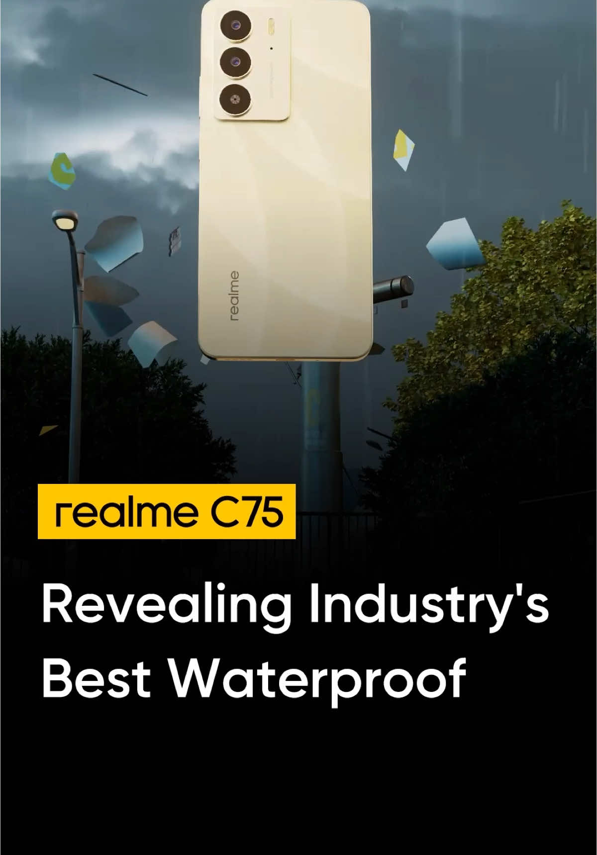 Meet #realmeC75, the industry's best waterproof to sustain every wash, IP69-rated. This isn’t just waterproof; it’s revolutionary!  Launching on Dec 23rd. #realmePakistan #DhulaiHoraiHai 