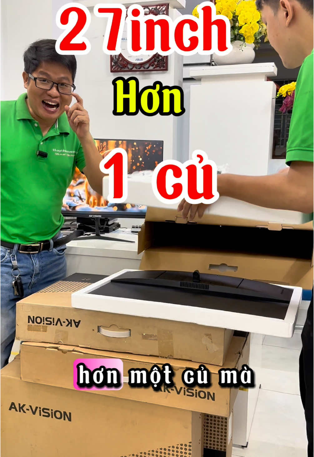 Màn 27inch chỉ hơn 1 củ #maytinhvanphong #maytinhgiare #maytinhxanh 