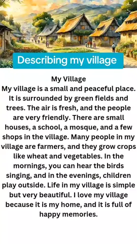 Describing my village  #simpleenglish #englishbeginners #englishlearning #speakenglish #english #dailyenglish #النجليزي #learn_with_karim_ali #englishstories #الجزائر_تونس_المغرب 