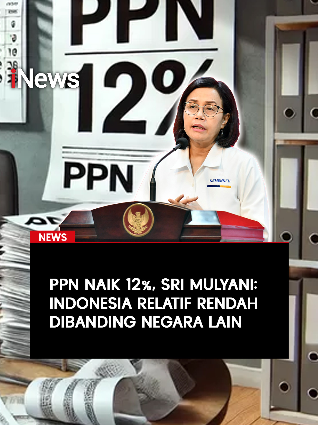 Menteri Keuangan RI Sri Mulyani Indrawati menilai bahwa tarif Pajak Pertambahan Nilai (PPN) Indonesia yang saat ini sebesar 11 persen masih tergolong rendah jika dibandingkan dengan negara-negara lain, baik di kawasan regional maupun anggota G20. Hal tersebut disampaikan setelah pemerintah resmi mengumumkan kenaikan tarif PPN dari 11 persen menjadi 12 persen yang berlaku mulai 1 Januari 2025. #iNews #SriMulyani #MenteriKeuangan #PPN #12% #Indonesia