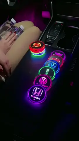 Led Car Logo Cup Lights up Holder USB Charging 7 Colors Changing The most luxurious gift for your car!🚗✨ #mobiihub #bcntiktok #electricions 