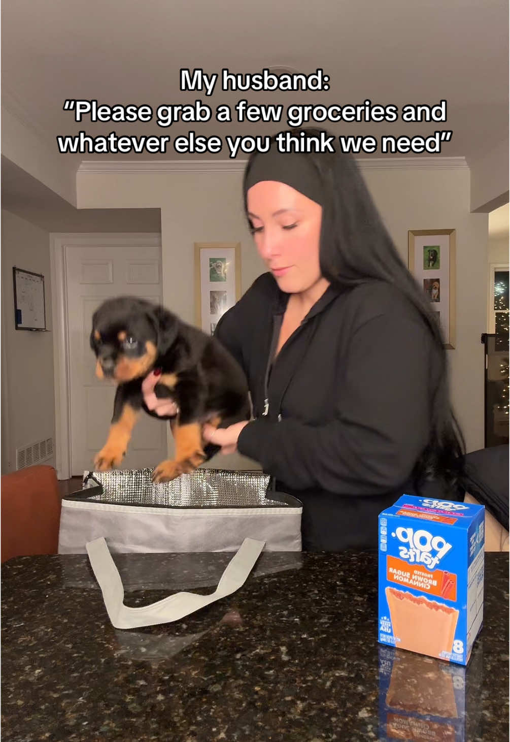 Alright yes I know the poptarts weren’t really 𝘯𝘦𝘦𝘥𝘦𝘥 but 🤭                   ib: @Megan Morrison #couplestiktok #puppy #puppytiktok #marriedlife #relatable 