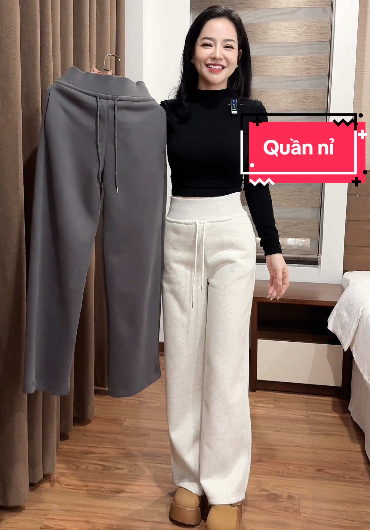 Quần nỉ cạp cao diện đẹp quá nè #quan #quanni #quannixuong #quandep #quannu #xuhuong 