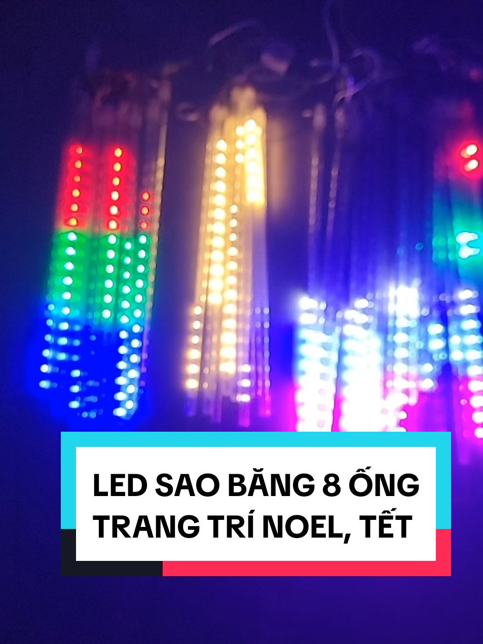 Đèn LED Sao Băng 8 ống Dài 3 mét Trang trí Noel, Tết - Đèn Trang Trí #dennhay #dentrangtri #noel #denled 