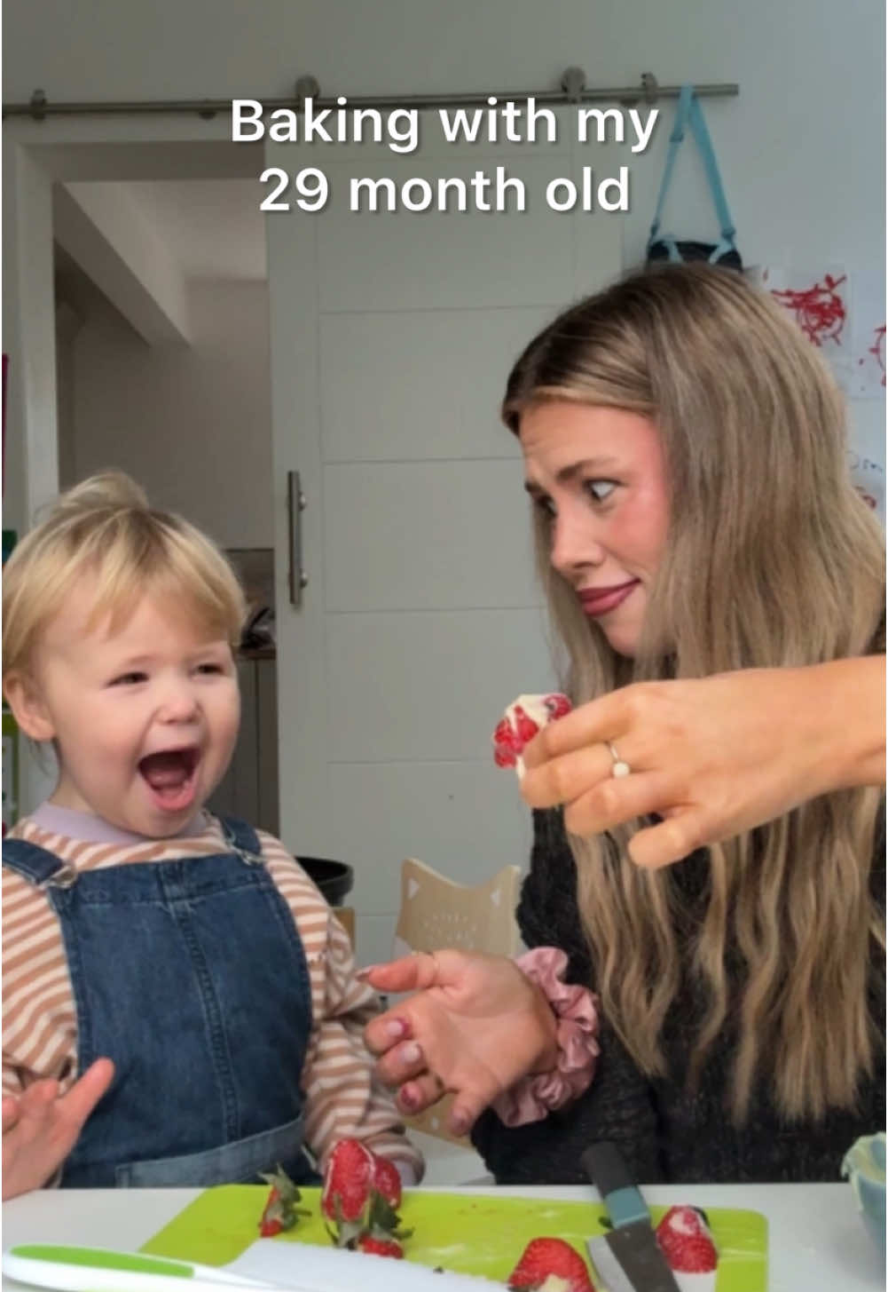 We made (or attempted should I say) Strawberry Santas 😭 Not over how sweet it was that he stroked my hand and helped me wipe the chocolate off my trousers 🥺