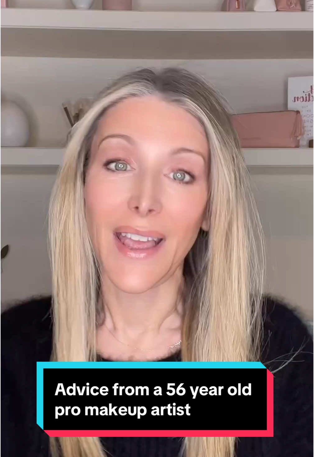 Advice from a 56 year old professional makeup artist: Stop tugging on your eyelids ✋ #matureskin #eyeshadowtips #over50makeup #over40makeup #maturemakeup #maturebeauty #promua #professionalmakeupartist 