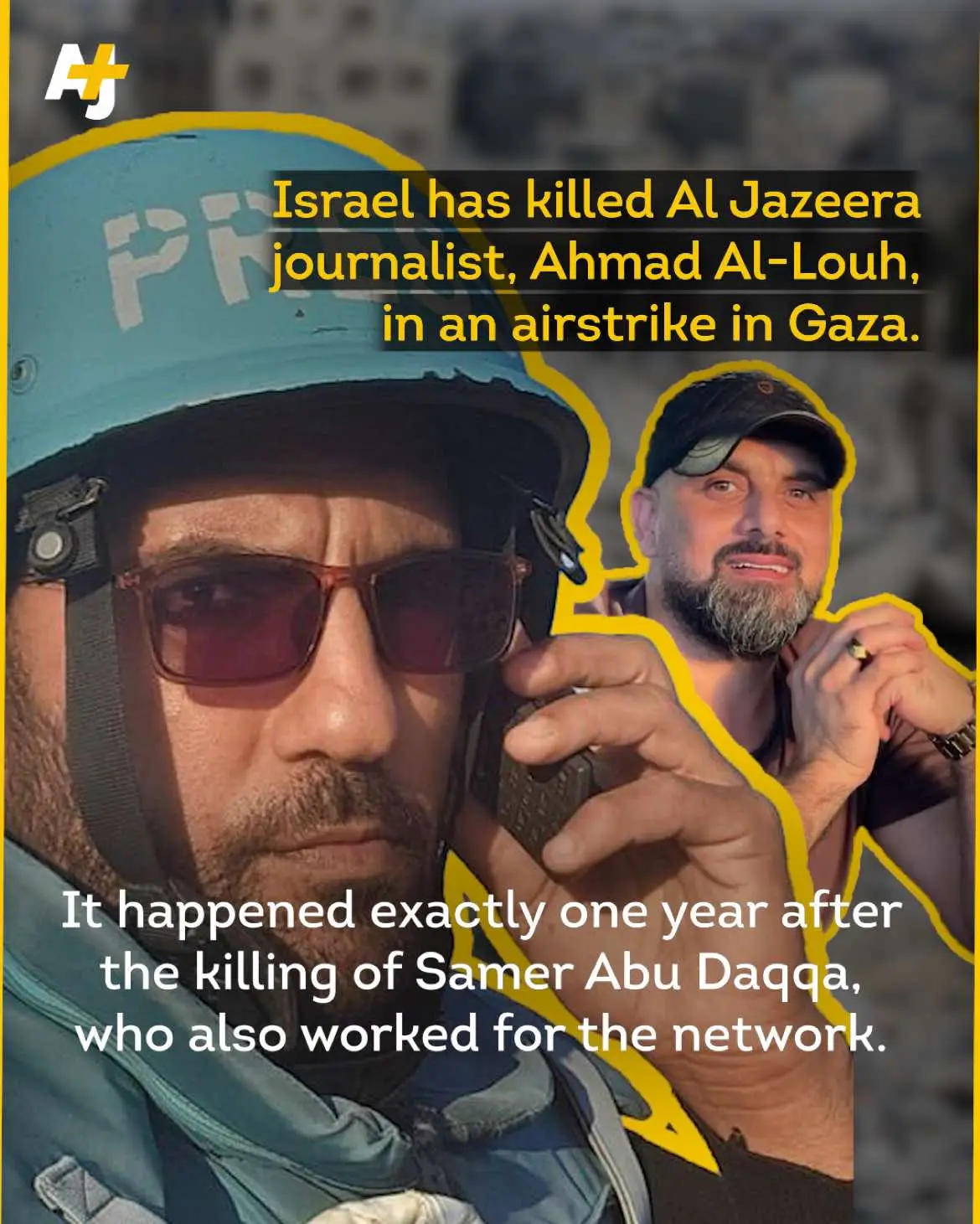 Al Jazeera journalist Ahmad Al-Louh was killed by an Israeli airstrike while reporting in Gaza’s Nuseirat camp. He was embedded with Gaza Civil Defense teams, wearing his press vest and helmet, when the strike hit their post - killing him and five emergency workers. Al-Louh is the third journalist killed in Gaza in just 24 hours, and at least the fifth Al Jazeera journalist to be killed by Israel since Oct. 7, 2023. Al Jazeera is calling for accountability, condemning what they describe as the systematic targeting of journalists during Israel’s war on Gaza. ##Israel##Israeli##IsraelForces##WarOnGaza##Palestinian##Palestine##Gaza