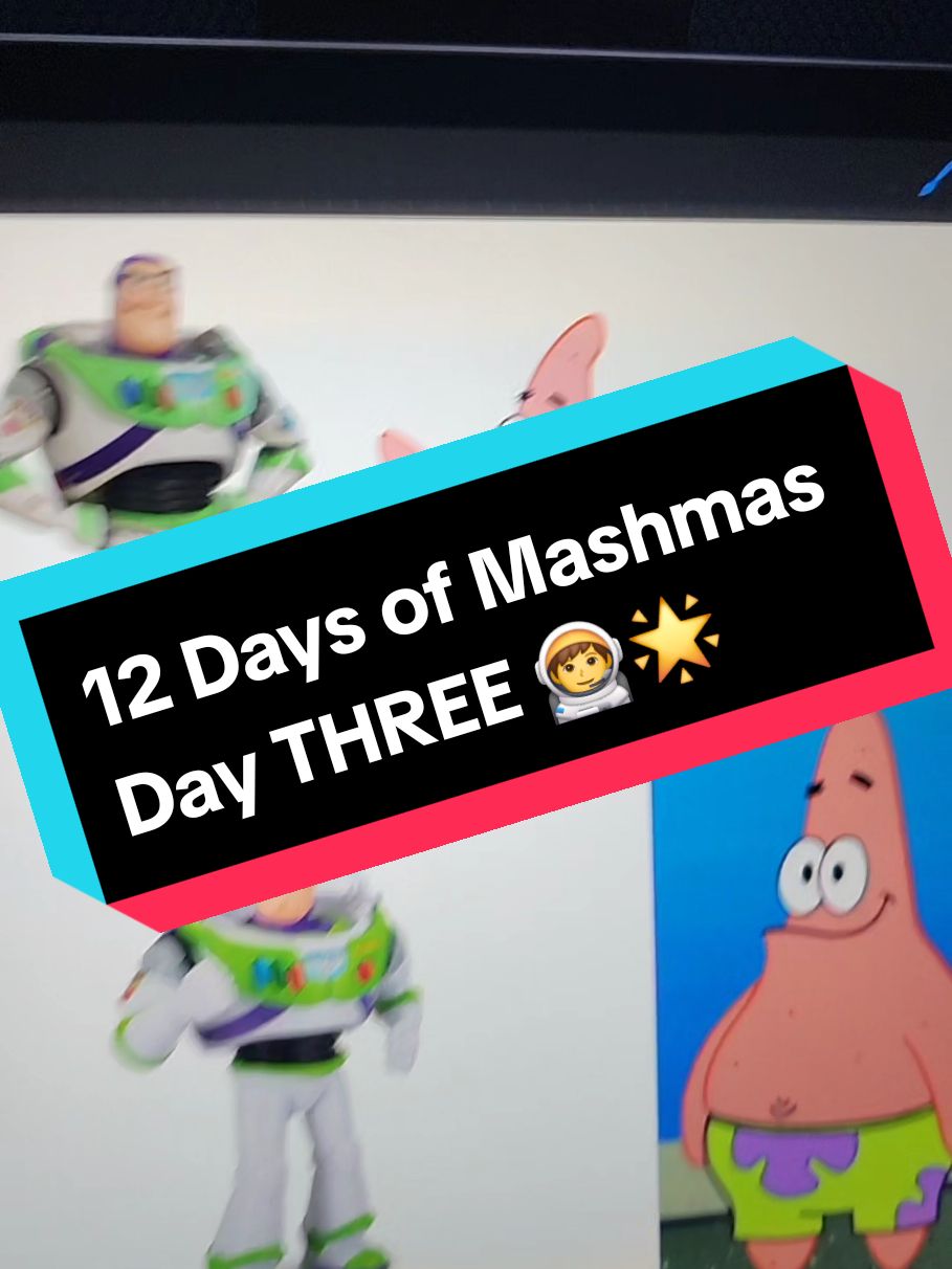 Day Three! I'd put this star on top of my tree 😅 oh good gravy the chaos is strong this year #megsmashables #mashables #SpongeBob #buzzlightyear 