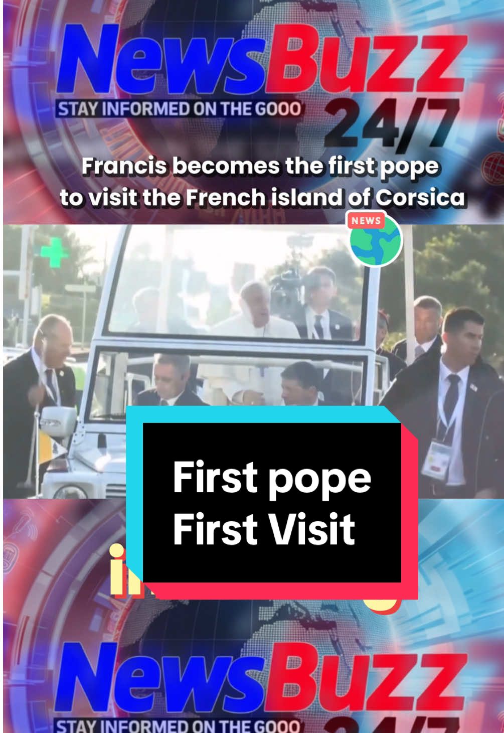 Francis becomes the first pope to visit the French island of Corsica. #corsica  #france #pop #frenchisland #popvisit #fy #fyp #fyf #todaynews #15dec24 #fyf 