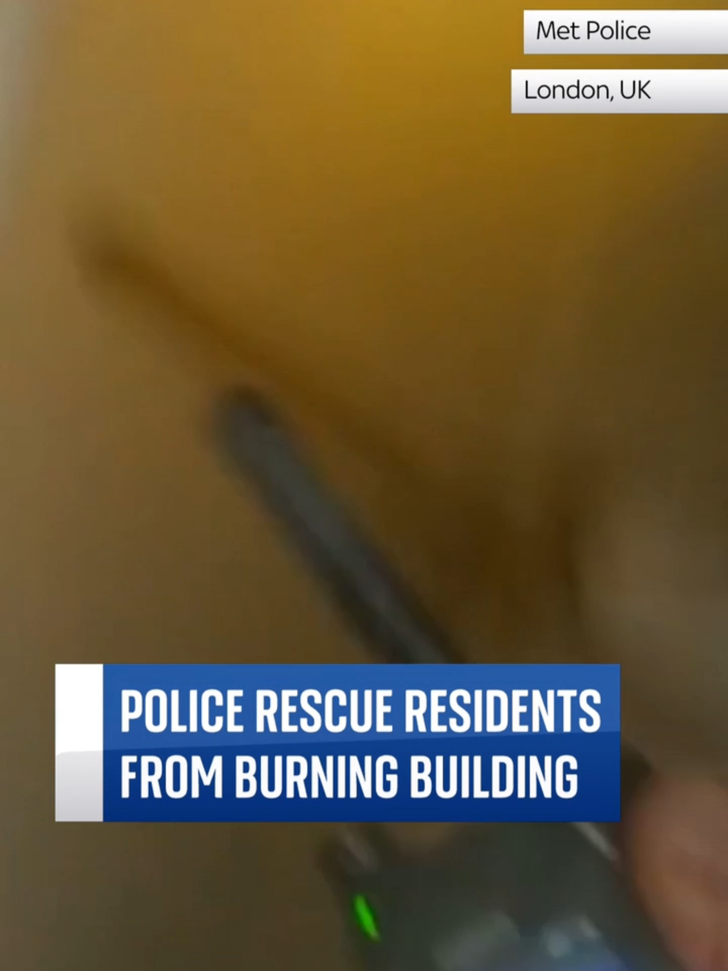 #Police rescued residents from a fire in a #Willesden building, with bodycam footage showing officers searching for trapped individuals and guiding them to safety. #skynews