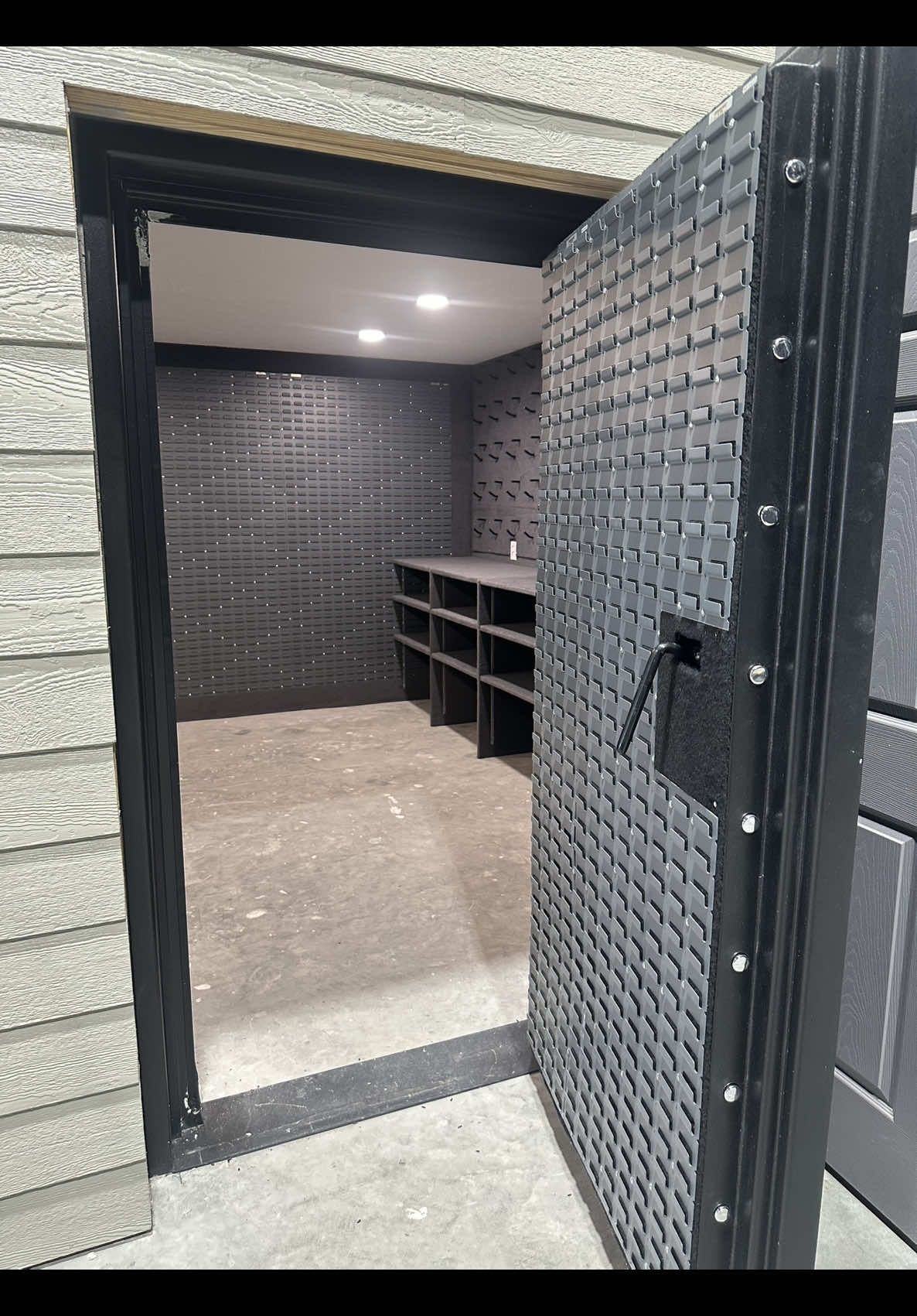 SAFE ROOM BUILT FROM SCRATCH, just need to add the toys! 🎁 #vaultroom #saferoom #VAULT #PANICROOM #SAFE #DFW #safeinstallation #vaultdoor 