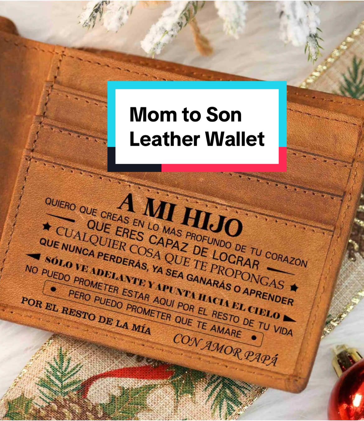 Mom to Son Leather Wallet #wallet #momtosonleatherwallet #cartera #tiktokshopholidaydeals #giftguide #tiktokshopcreatorpicks #mademyyear 