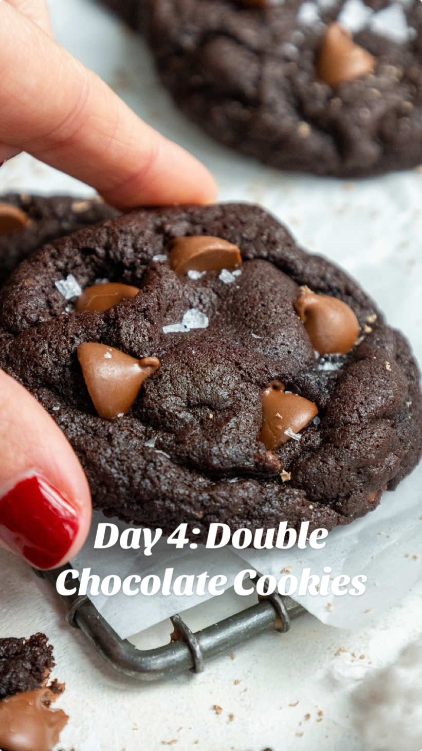 Day 4 of my 12 Days of Christmas Cookies Series: Double Chocolate Cookies 🎄🍫😋 These are everything you could  want and hope for in a chocolate cookie - they’re soft, chewy, and have such a wonderful depth of flavor! The recipe is linked in my bio or you can google chelsweets double chocolate cookies 🤗 #doublechocolate #chelsweets 