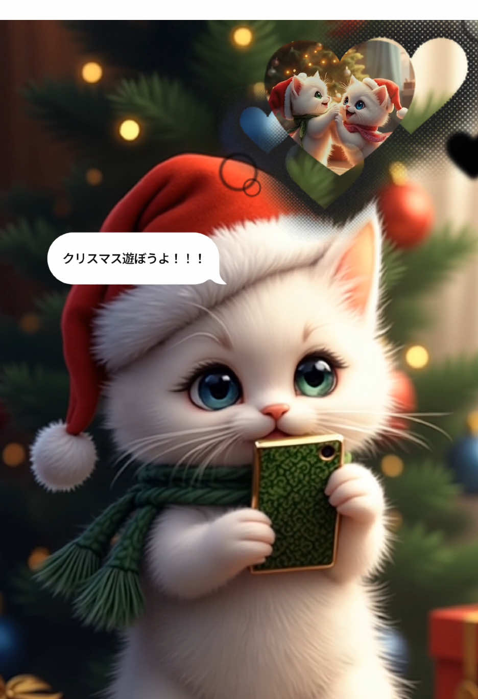 誰か一緒にクリスマス遊ぼ？？🎅😻✋ #クリスマス #猫可愛い #猫動画 #クリスマス遊ぼうよ #maruneko 