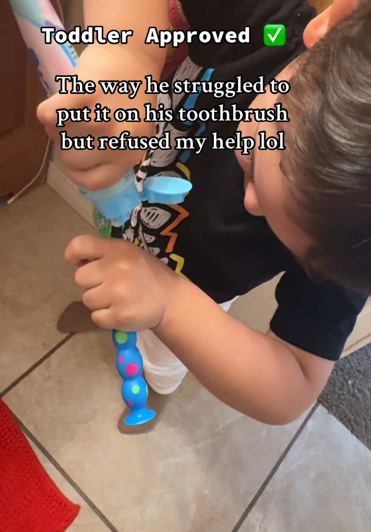 He loves it 😊 #nobstoothpaste #nobs #toothpaste #toodlersoftiktok #toddler #fy #fyp 