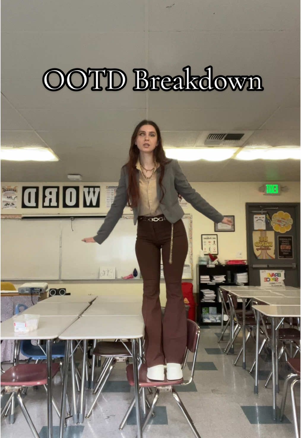 Teacher OOTD Breakdown ✨ . Shoes: @stevemadden  Pants: @TikTok Shop 🇺🇸  Belt: @GUESS  Top: @FOREVER 21  Jewelry: @Jagged Halo Jewelry  Blazer: @Express  . #fashion #OOTD #style #fashioninspo 