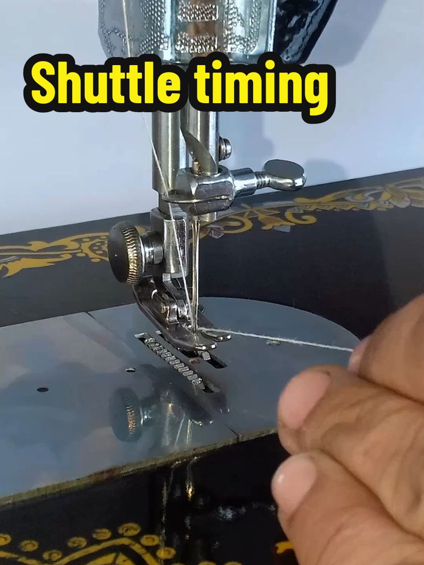 Shuttle timing. #sewing #sewingmachine #sewingtutorial #sewingmachinetips #sewingmachineproblems #household #sewinghacks 