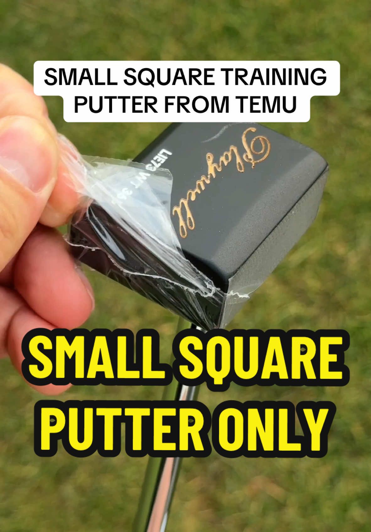 Small Square Temu Putter?! @Caitlin Mazza #golftiktok #training #hack #foryoupagе #fyp 