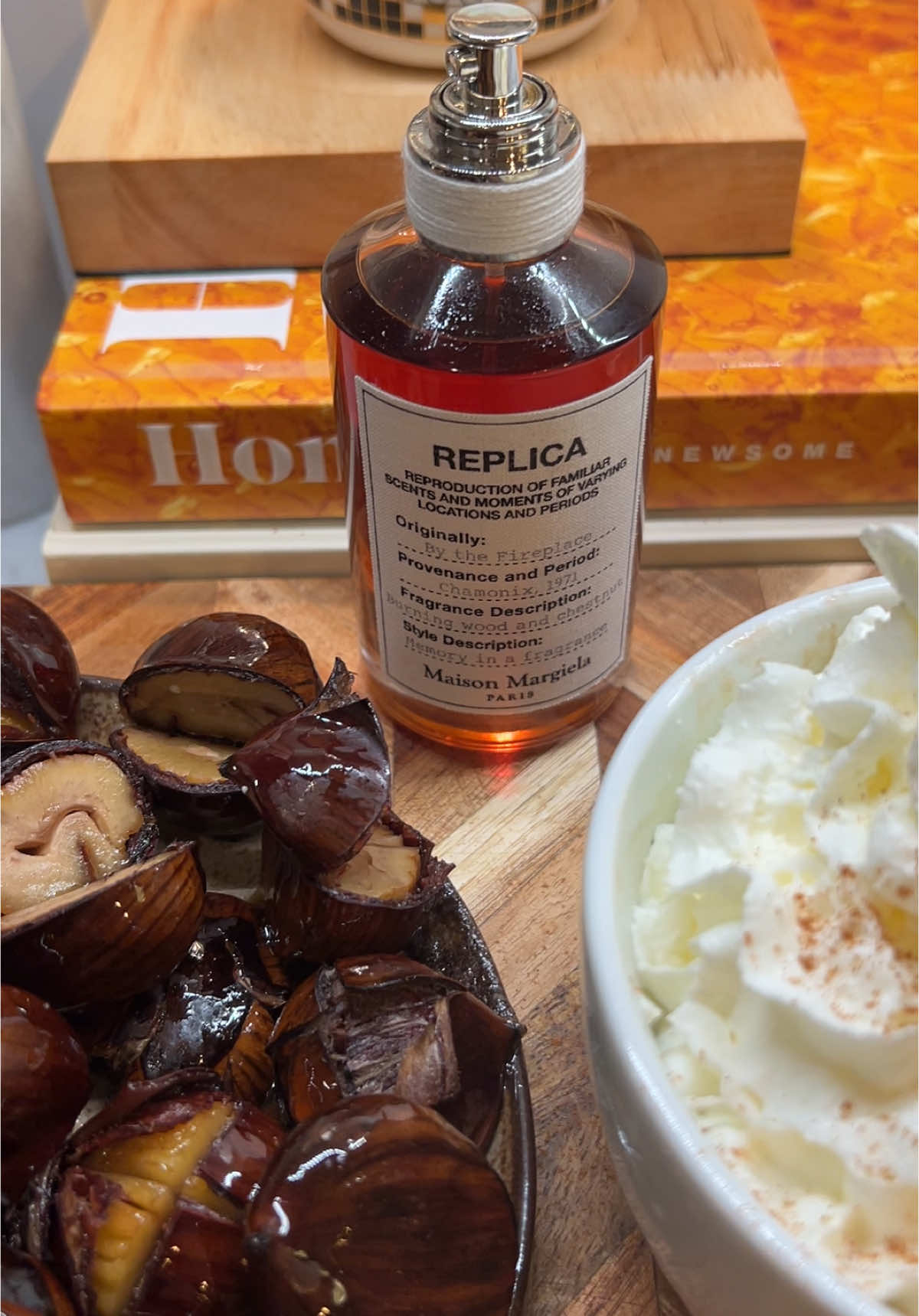 Chesnut hot chocolate inspired by the delicious notes of By The Fireplace created by @maisonmargielafragrances 🌰❤️ @sephora #MargielaFragrancePartner #REPLICAByTheFireplace 