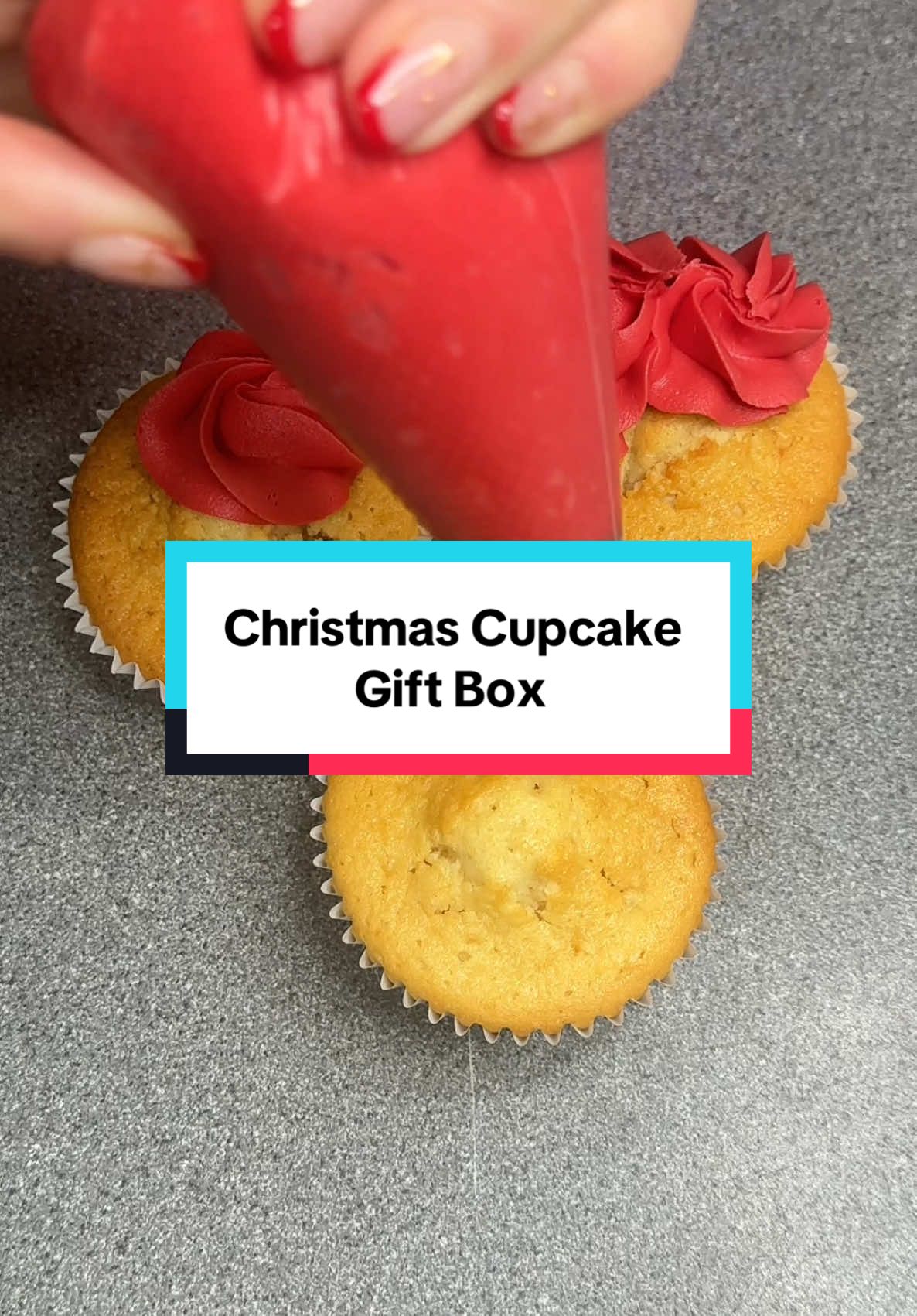 Let the Christmas week of cakes begin, is going to be a busy one.  First up this week is this cute Christmas Cupcake gift box.  Watch me as I go through each stage to create this perfect cake gift. Let me know what you think? 🎄 #christmascake #cupcakegift #christmascupcakes #christmastiktok #debbiebakes #cupcakedecorating #buttercream #redbuttercream  