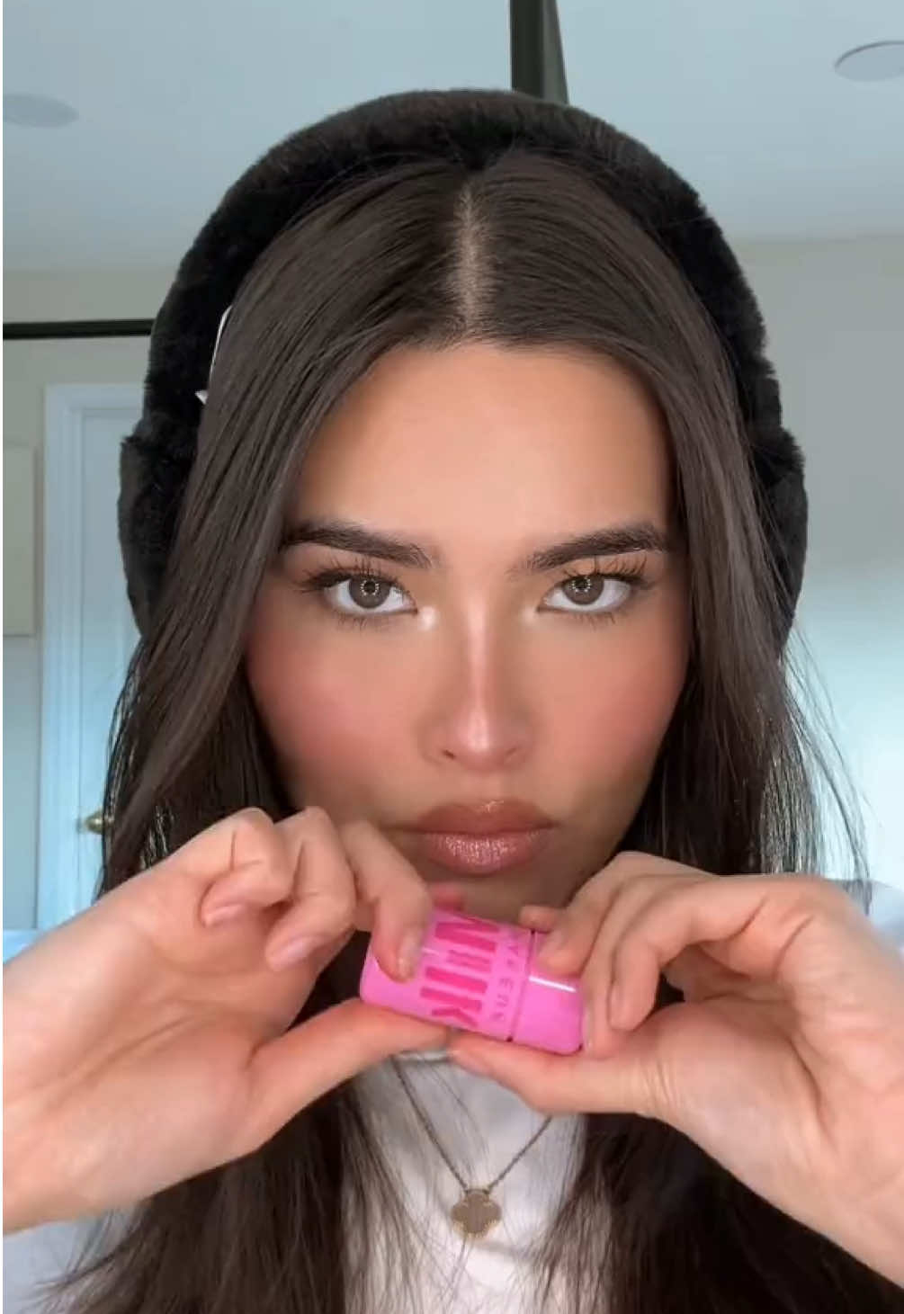 not just cool by name—our Cooling Water Jelly Tint gives you the perfect chilled flush to finish off your Cold Girl look. @Salma (she/her) Lives Her Look with #JellyTInt in Burst #milkmakeup #cleanbeauty #blushhack #coldgirlmakeup