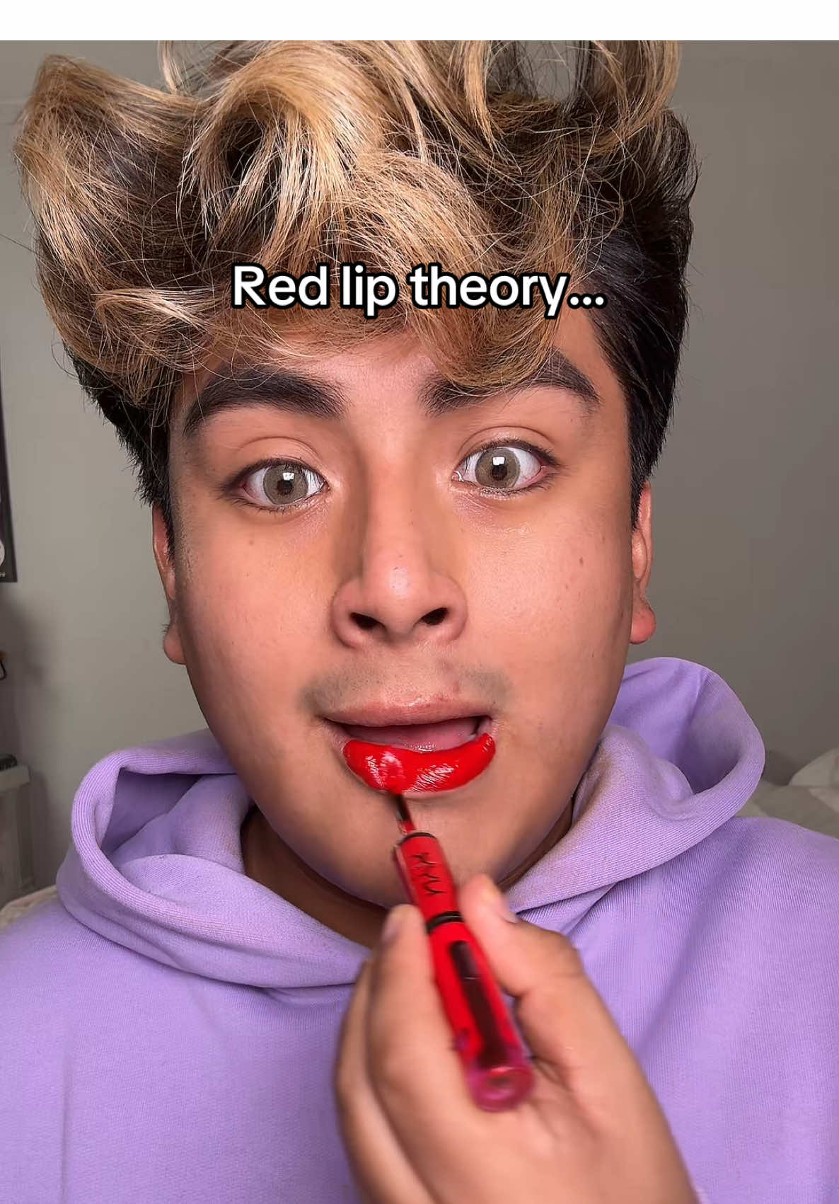 Red lip theory FAIL 🤡 #fyp #makeup #redlipstick 