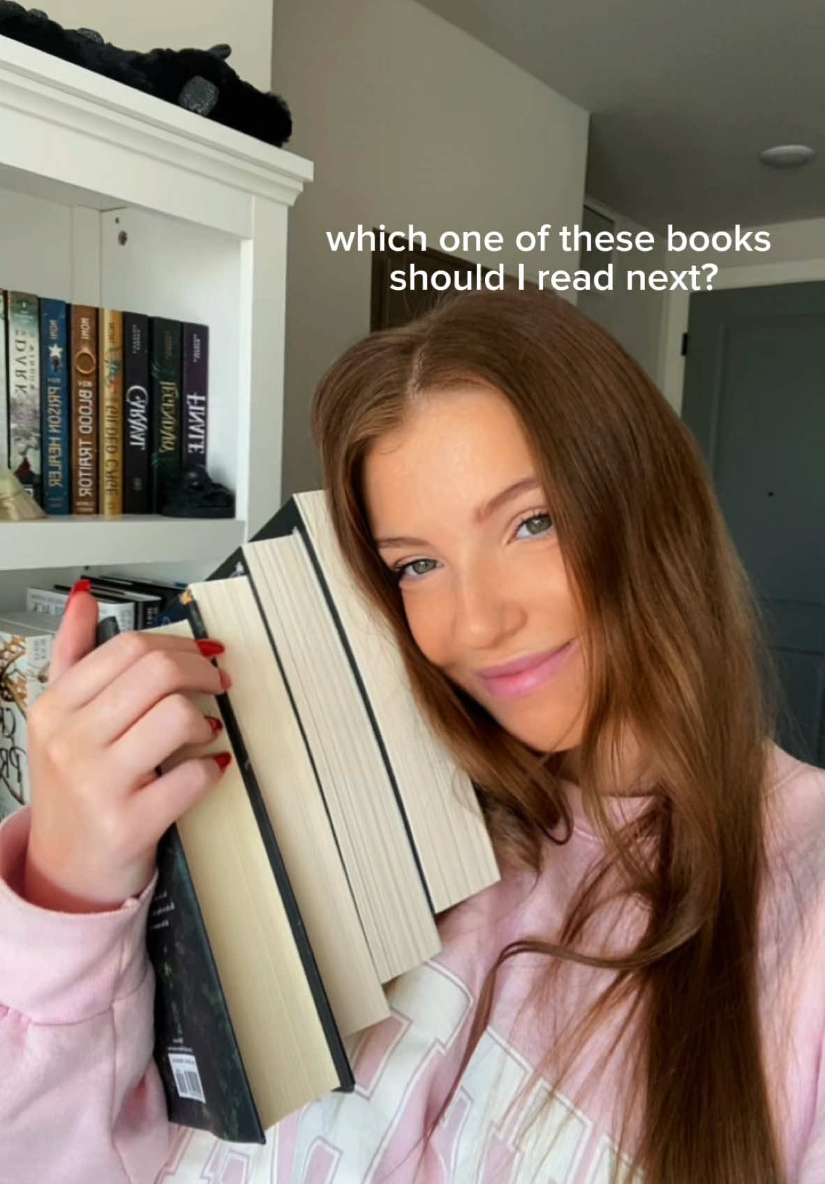 help me choose which book to read next pleaseee📖 I tried to start some of these during my reading slump but couldnt keep reading haha #fantasybooks #fantasybooktok #BookTok #bookish #booklover #bookrecommendations #bookrecs #popularbooks #booktokbooks #whatimreading 