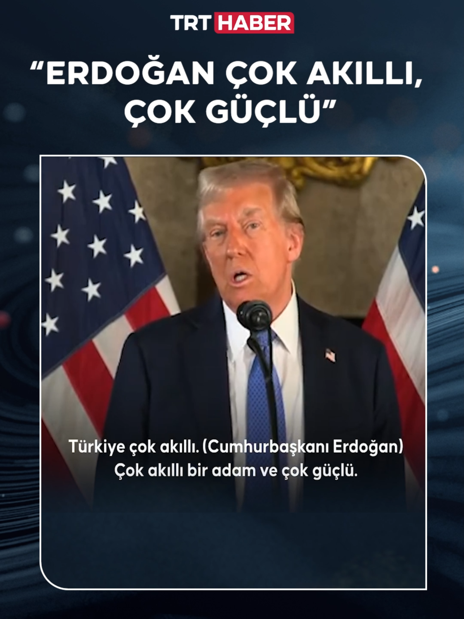 ABD’nin seçilmiş başkanı Donald Trump: 📌Cumhurbaşkanı Erdoğan çok akıllı, çok güçlü. 📌Erdoğan çok güçlü bir ordu kurdu. 📌Suriye'de ne olacağının anahtarı Türkiye'de. 📌Erdoğan iyi anlaştığım biri. #trump #receptayyiperdogan #suriye