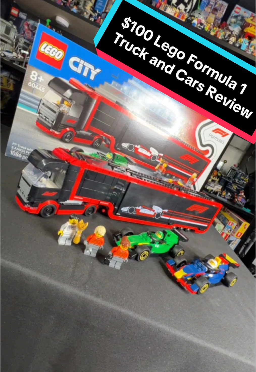 #gifted LEGO Formula 1 Truck and Cars set 60445 Releasing January 1 for $100 Thanks to The Lego Group for sending this my way! #lego #legocity #formula1 #f1 #legoreview #legocollector #legocollection 