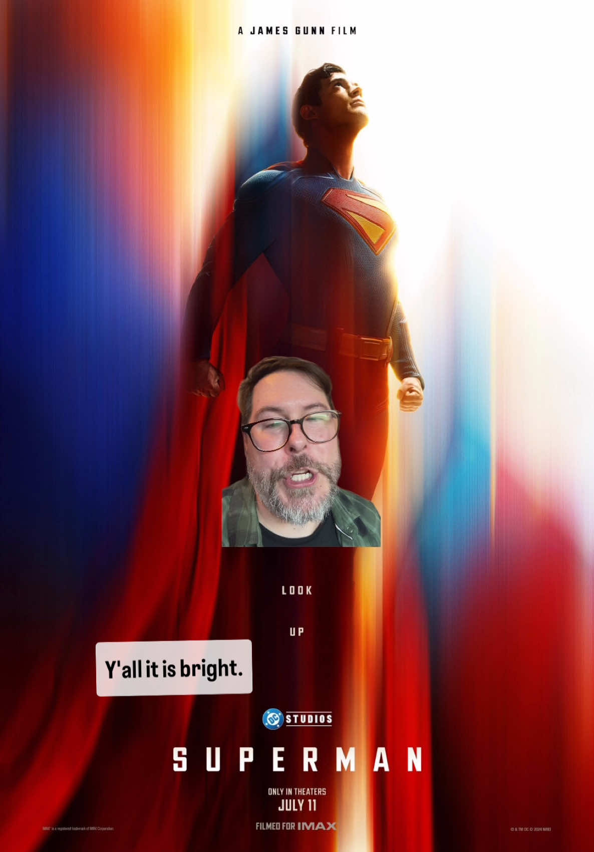 I’m ready to believe a man csn fly. #superman #jamesgunn #dccomics #dcstudios #movies #comingsoon #filmtok #poster #creator #atx #rjhandfriends 