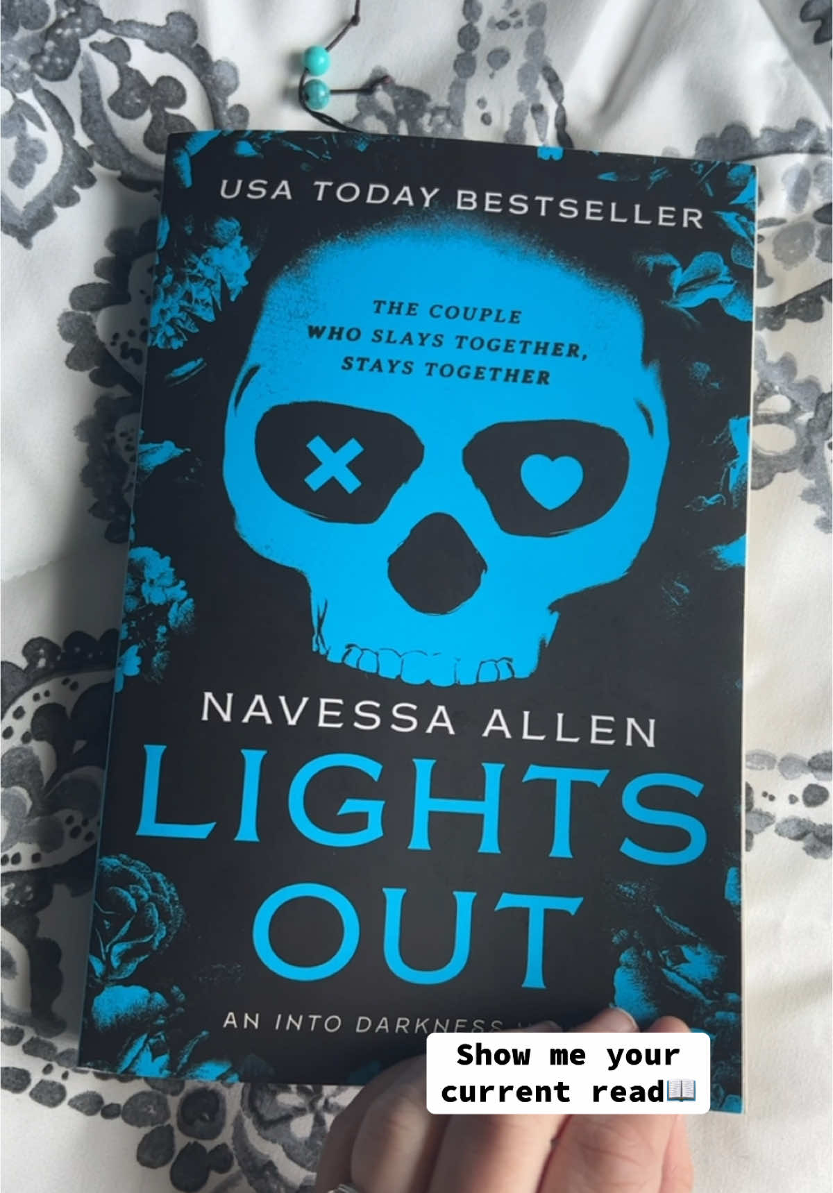 Im really loving this book so far🥰💙📖 #books #BookTok #currentread #lightsout #navessaallen #bookish #booktoker #darkromance #spicybooks #fyp #bookmark 