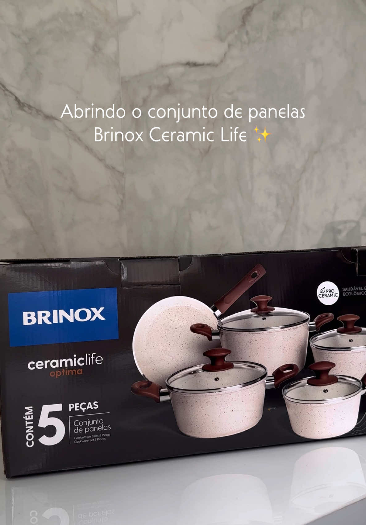 Conjunto de panelas Brinox linha Optima cor Vanilla ✨ já quero testar logo 🥹 #brinox #panela #fyp #enxovaldecasanova 