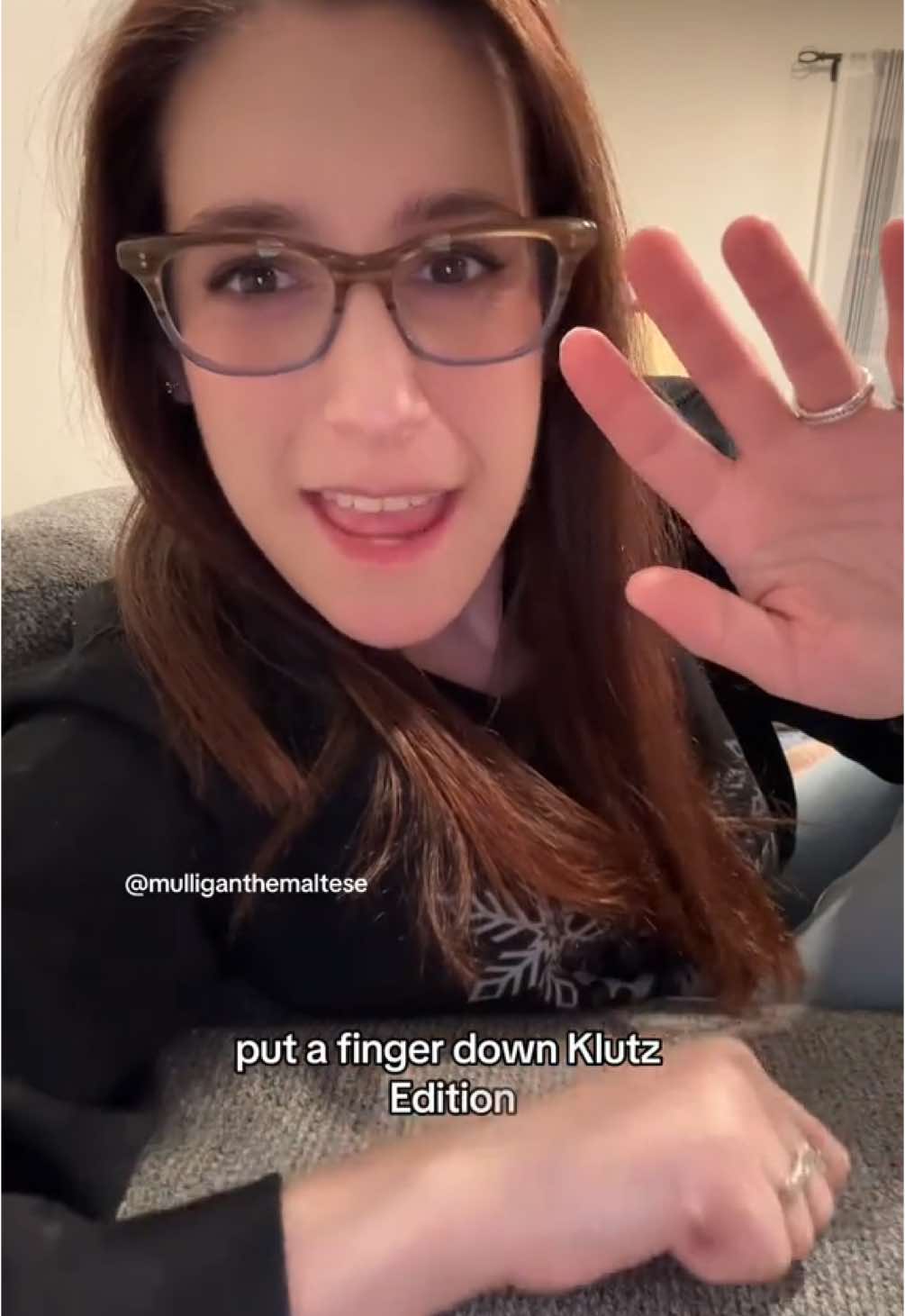 Put a finger down, klutz edition… #putafingerdown #klutz