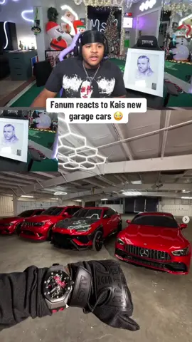 Fanum reacts to Kais new garage cars 😳 #fanum #kaicenat 