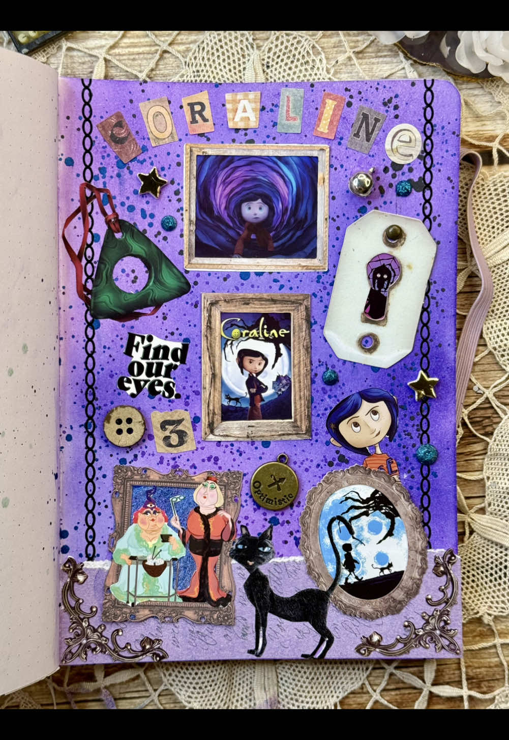 ASMR Coraline spread🔮🐈‍⬛✨🗝️🌑 Retro frames from @DoodleDiarys ✨🫧💕 Link 🔗 https://www.doodlediarys.com/?ref=TORIJOURNAL  Product name: Punk Lab Cutout Card styles: D, B, A✨ Use code TORIJOURNAL get 12% off 🎁🥰 Chains stickers from @Stamprints 🖌️♥️ Link 🔗 https://stamprints.com/collections/scrapbooking?rs_ref=P79Dq0OP Product code: P0836-00001 ✨ Use code TORIJOURNAL to get -15% off 🎁😊 Other products from @estarcase 🦋✨ Link 🔗 https://estarcase.com/?ref=ToriJournal 🌷  Products names and codes: Ink Pads NOV-855 , Round Head Sponge Brush NOV-1290-C , Acrylic Diamond NOV-560 , Gentle Words Paper NOV-1494-1 , Vintage Scissor NOV-404-Bronze-A , Organizer Paper Bag NOV-832-3 , textured paper NOV-363-1 ☺️ Use code ToriJournal12 get 12%off 🎁💕 Also you can find the link and discount code in my profile bio ✨🫶🏻 What do you think of this spread? ☺️ Coraline is my favorite cartoon and it was a great pleasure for me to make this page in my journal 🥹✨ I really feel the whole atmosphere of this cartoon in this page… A bit mysterious and dark but still magical Coraline always in my heart ♥️ #journaling #journalcommunity #journalspread #journalpage #BulletJournal #journaladdict #journalideas #journallove #journalart #journalprompt #journalism #journalist #aestheticjournal #vintagejournal #fyp #asmrjournal #journalwithme #scrapbooking #creativephonecase #phonecasedesign #phonecaseideas #phonecasediy #phonecase #asmr #paper #washitape #sticker #creativejournal #bujocommunity