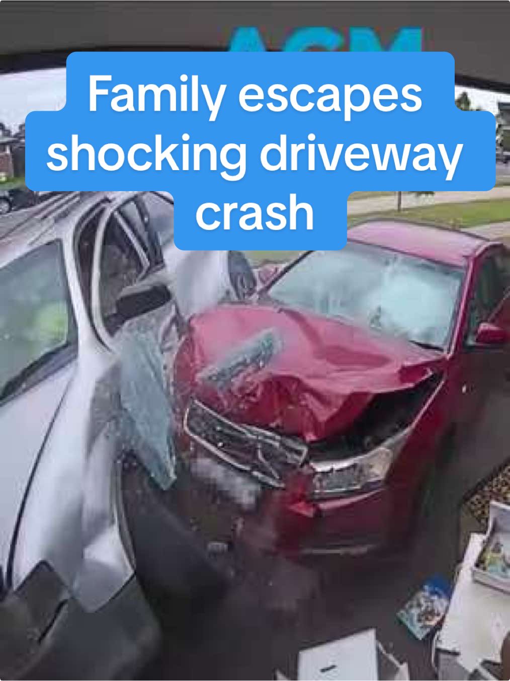 Family 'lucky to still be here' after escaping freak driveway crash #caughtoncamera A family in Victoria is counting their blessings after narrowly surviving a terrifying accident that saw a speeding red car careen off the road and smash into their parked car - just as a mum had secured her three-year-old into the back seat. The incident happened as mum Haylea was getting her daughter ready on December 11 outside their home in Cocoroc, with Haylea's partner already in the front seat. The family are hoping for a Christmas miracle, and have launched a GoFundMe campaign to cover mounting expenses from the ordeal and replace their vehicle: gofund.me/597c97a8 #help#christmas#accident #CCTV #carcrash #nearmiss #closecall #luckytobealive #victoria #australia