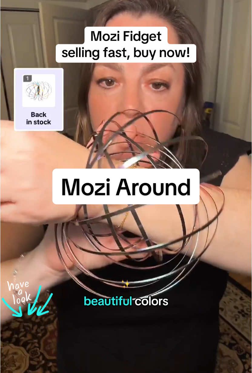 The Mozi fidget toy is a kinetic, flow ring made of interconnected stainless steel loops that spin and roll along your arm. It provides a visually mesmerizing and calming experience, perfect for stress relief, sensory play, and focus. Compact, lightweight, and foldable, it’s ideal for kids and adults alike.#mozi #fidgettoys #StressRelief #fidgetfun #tiktokshopfinds 