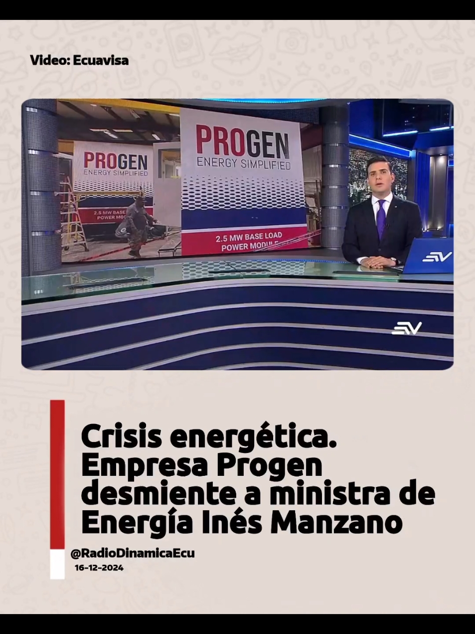 #ATENCIÓN || Progen desmiente a Ministra de Energía Inés Manzano quien puso en duda la el lugar de fabricación de los equipos termoeléctricos. . . . . . . . . #DanielNoboa #laviniavalbonesi #FeriadoNacional #RadioDinamicaEcu #Apagones #Ecuavisa #danielnoboaok #Navidad #Galápagos #AlvaroNoboa #ApagonesEcuador #Ecuador #Archidona #VerónicaAbad 