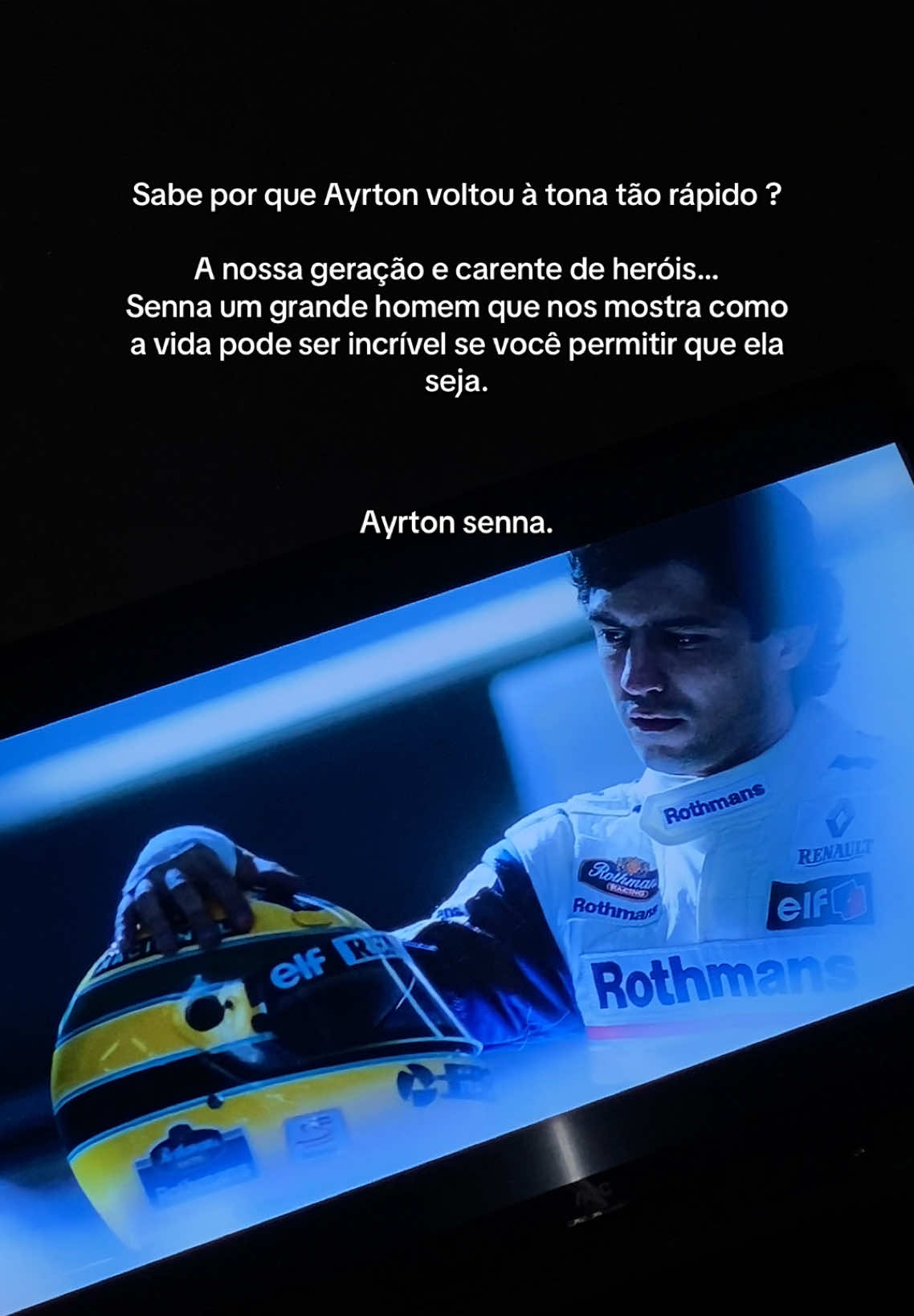 Senna aos apaixonados. #ayrtonsenna #sennaoriginalbr #ayrtonsennaedit 