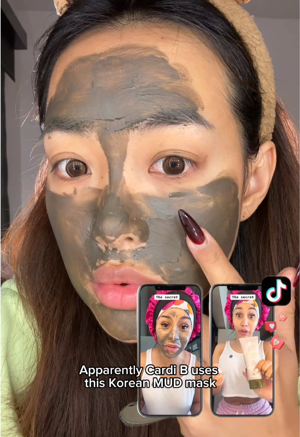 Trying Cardi B’s favorite Korean mud mask🤩Would you give this a try? @BRMUD_US #koreanskincare #kbeauty #asianskincare #skincaretips #brmud 