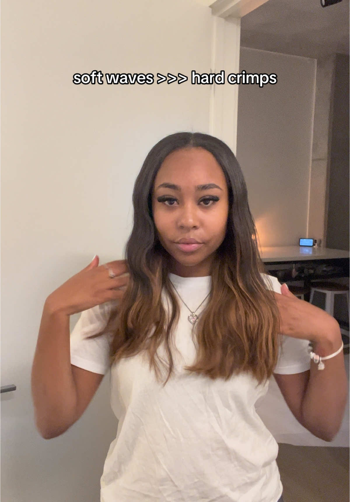 What do yall prefer?! I like this look wayyy better it looks so natural! 😍 @Wequeen store #wequeen #hairtok #hairinspo #rawbundles #rawhair #quickweave #quickweavetutorial 