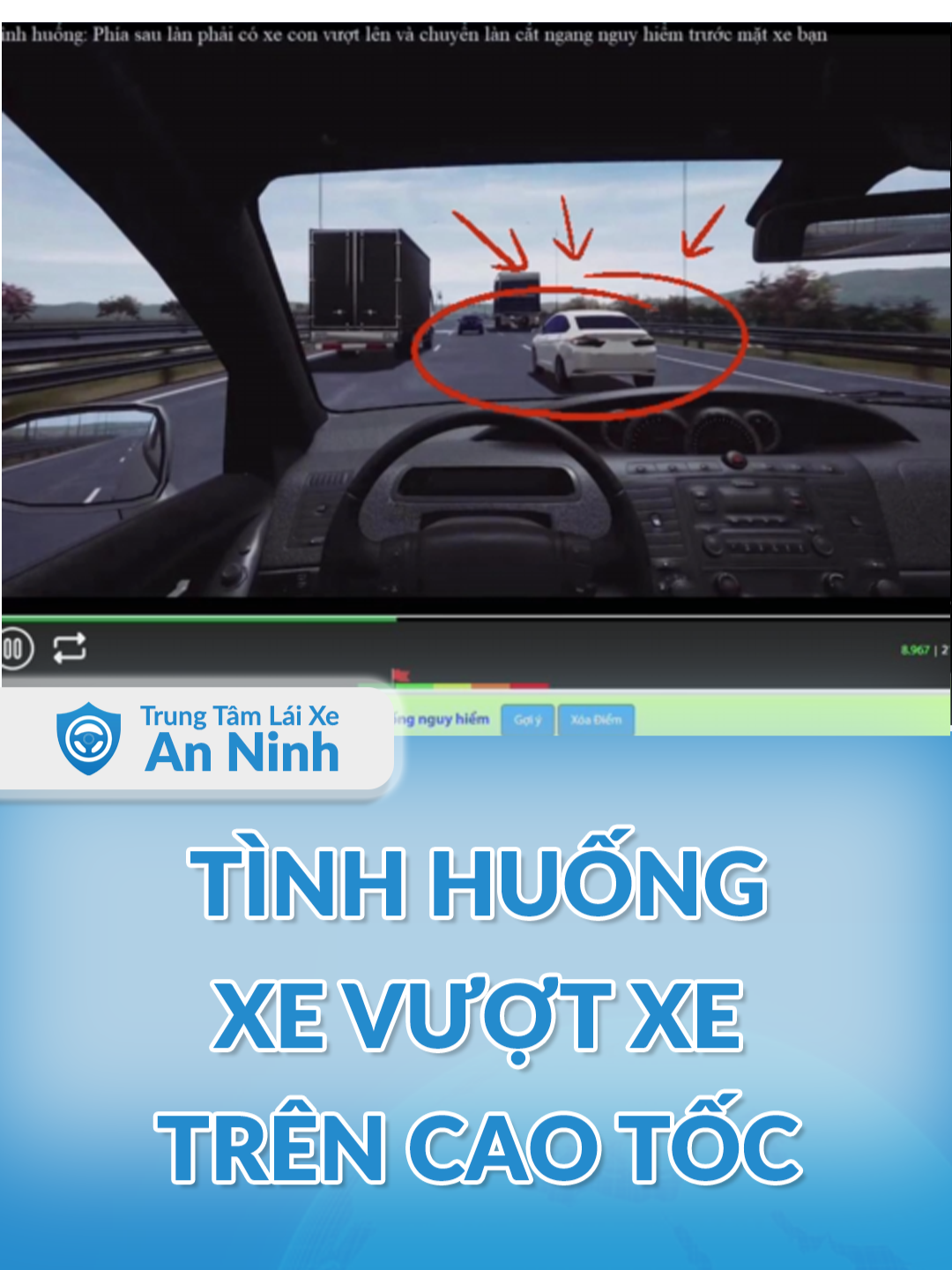 Tình huống 44 và 45: Những tình huống xe vượt xe trên cao tốc với điểm canh là những xe đang vượt #hoclaixeoto #120tinhhuonggiaothong #120tinhhuongmophong #fyp