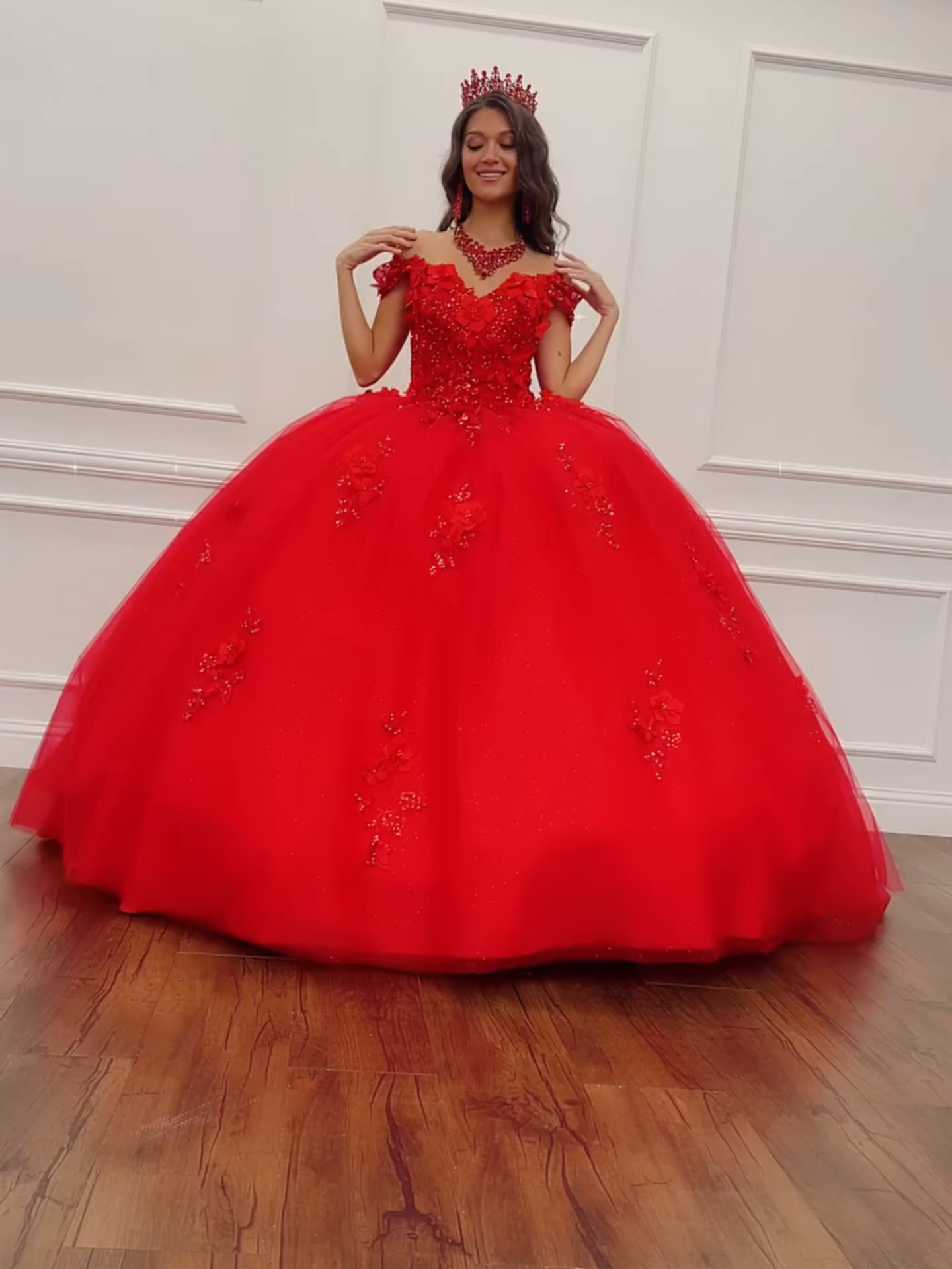 Link in bio❣️ Quinceanera | Red Long Train Off-Shoulder Sequin 3D Flower and Butterflies bodice with Sparkle Tulle Quince Dress | Amaya Dress | 2 Colors Available #quincedress #quincedresses #quinceañera #fuschiaquinceañera #blushquinceañeradress #pinkquincedress #sweetfifteen #sweetfifteens #sweet15 #ballgowns #quinceballoons #floralquinceañera #blackquinceañeradress #navyquinceanera #sagequinceañeradress #bluequinceañeradress #15anos #lilacquincedress #lilacquince #lilacquinceañeradress #goldquincedress #goldquince #goldquinceañera #goldquinceaneradress #hotpinkquincedress #xvaños #xv #quinceanos #misxvaños #quince #vestido #dress #quinceanera2025 #quinceanera2024 #quincedresses2025 #vestidosdequince #quinceusa #champagnequincedresses #usaquinceañeras #missquinceusa